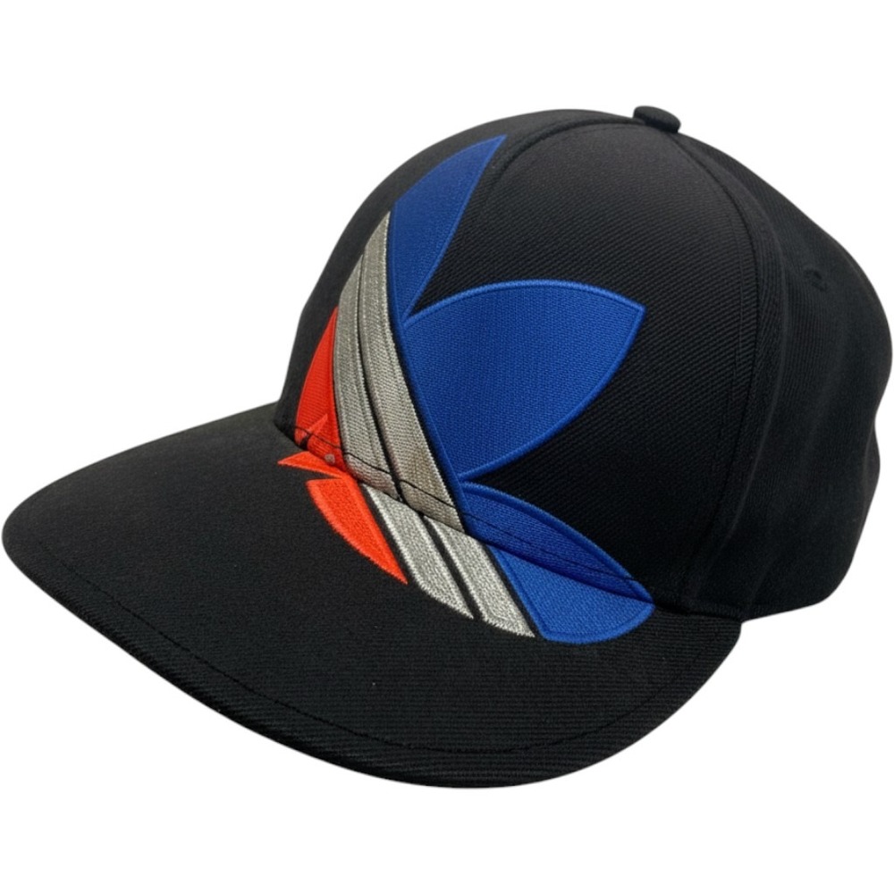 Adidas Originals‎ Trefoil Snapback Hat Large Black Blue Silver Orange Flat Brim